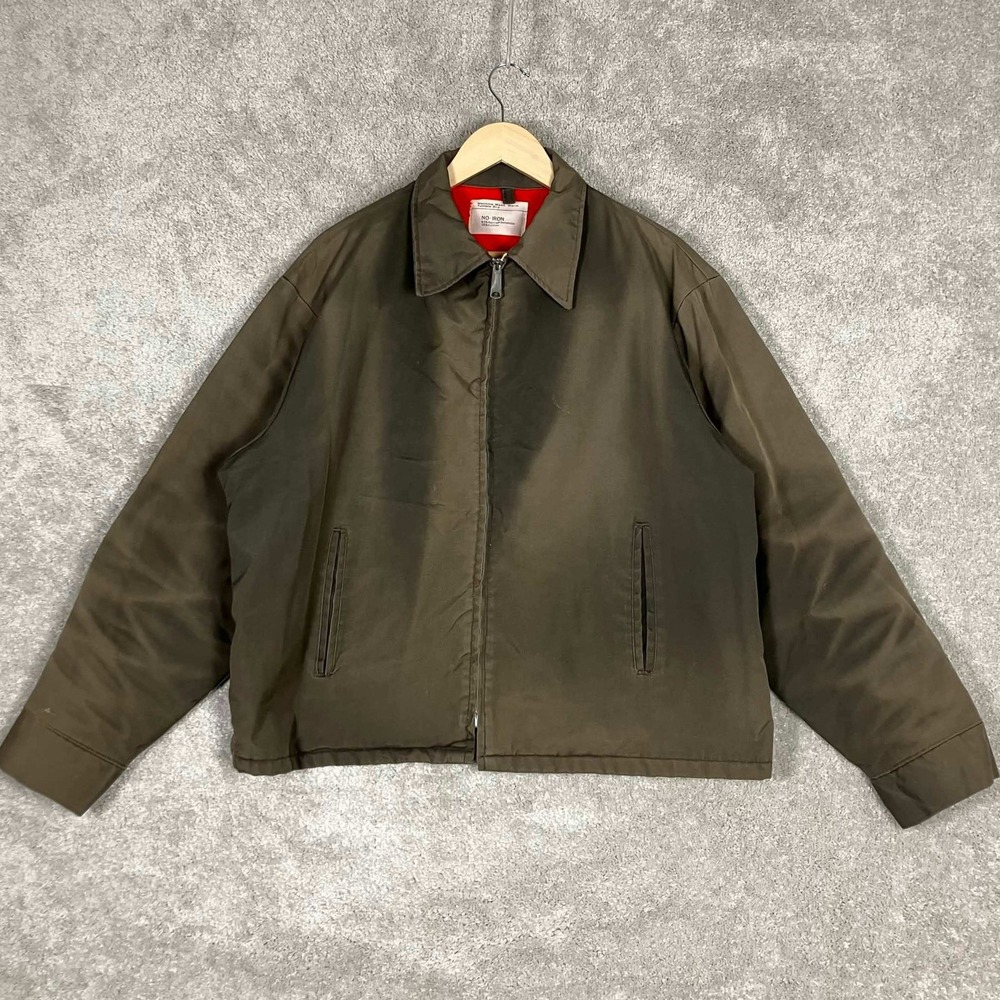 Vintage 70s Big Mac JCPenney Work Jacket Red Fleece Lined Talon Zip Honeycomb